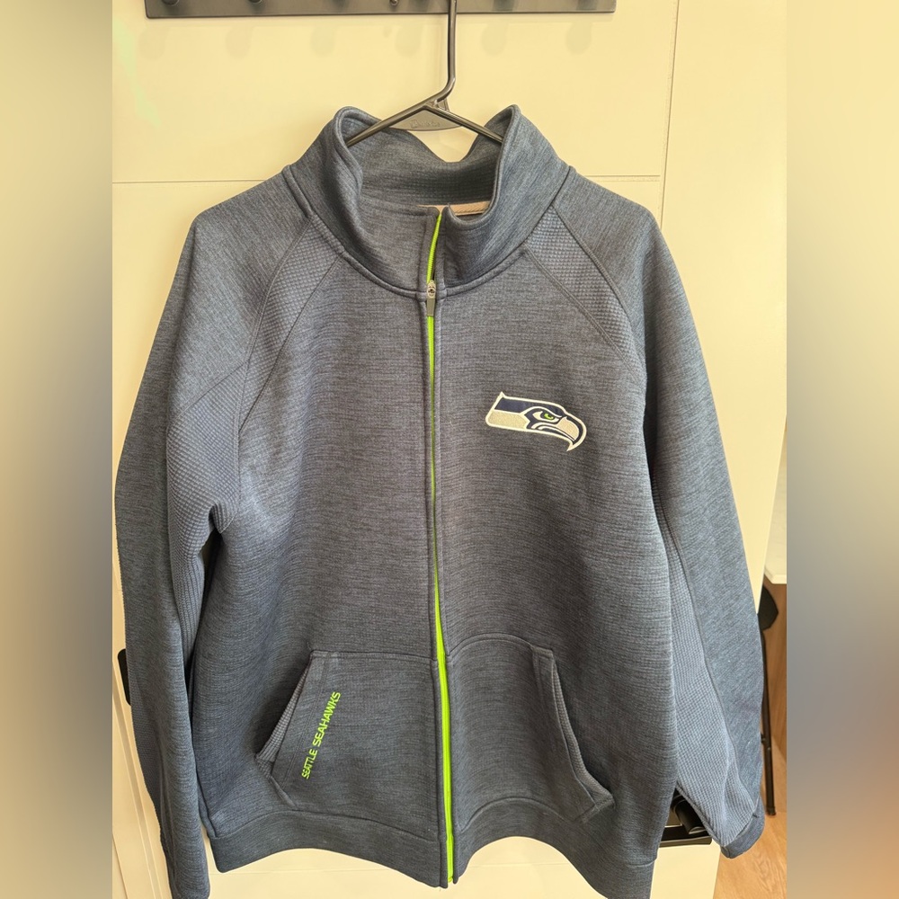 NFL Seattle Seahawks Embroidered Full Zip Jacket Men’s Navy XL